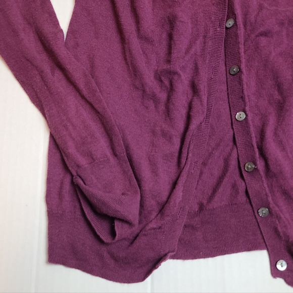 Cotton and Modal Purple Button Cardigan - Picture 5 of 11